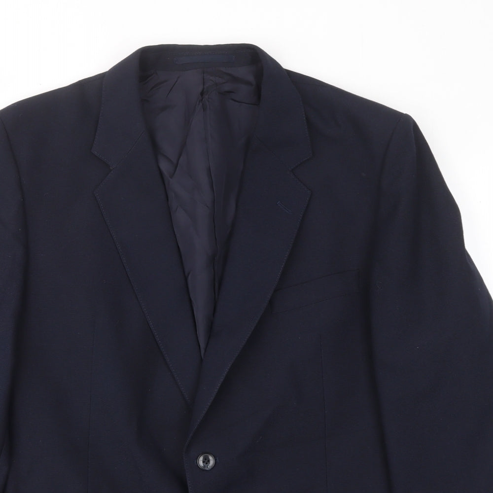 St Michael Mens Blue Wool Jacket Suit Jacket Size 42 Regular - Inside pockets