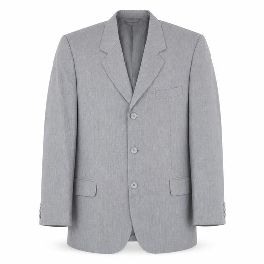 Front view of Modern Classics men’s grey polyester jacket suit jacket, size 42, regular - inside pockets