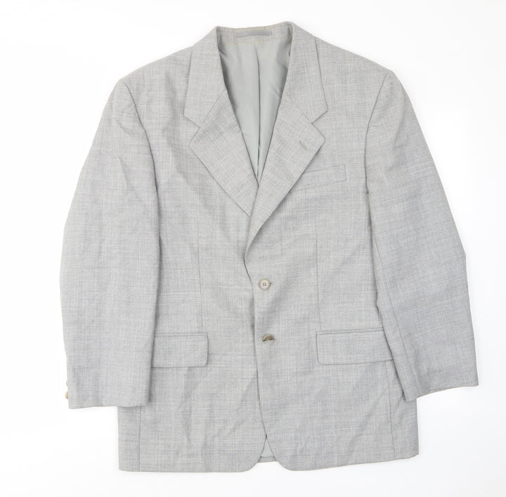 Skopes Mens Grey Polyester Jacket Suit Jacket Size 40 Regular - Inside pockets