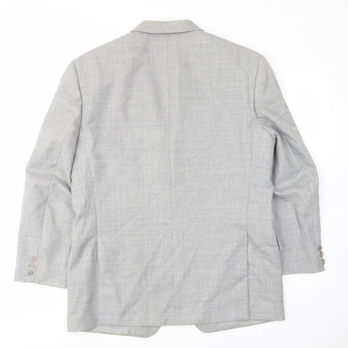 Skopes Mens Grey Polyester Jacket Suit Jacket Size 40 Regular - Inside pockets