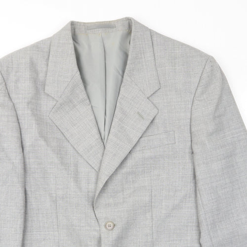 Skopes Mens Grey Polyester Jacket Suit Jacket Size 40 Regular - Inside pockets