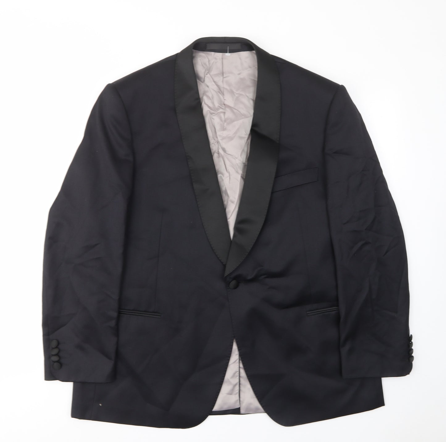 Marks and Spencer Mens Black Wool Jacket Suit Jacket Size 44 Regular - Inside pockets