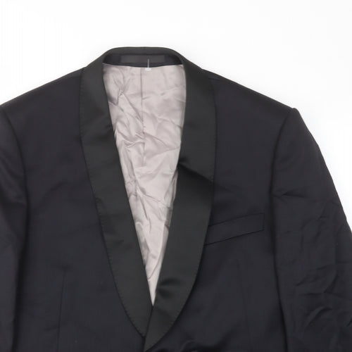 Marks and Spencer Mens Black Wool Jacket Suit Jacket Size 44 Regular - Inside pockets