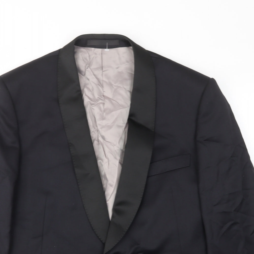 Marks and Spencer Mens Black Wool Jacket Suit Jacket Size 44 Regular - Inside pockets