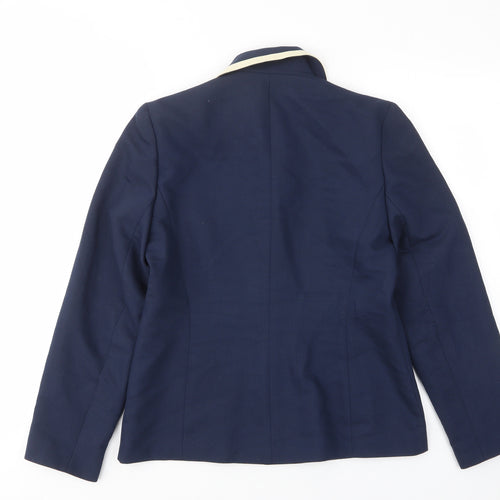 Style File Womens Blue Jacket Size 10 Button - Collared