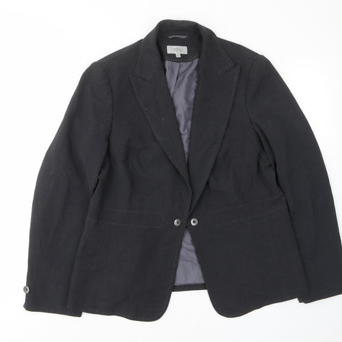 Marks and Spencer Womens Grey Jacket Blazer Size 18 Hook & Eye - Buttons, Embroided