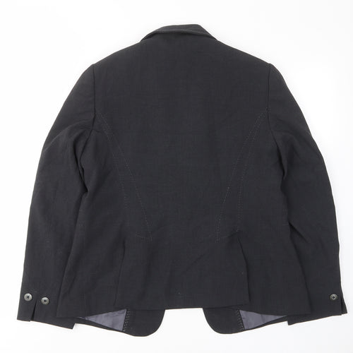 Marks and Spencer Womens Grey Jacket Blazer Size 18 Hook & Eye - Buttons, Embroided