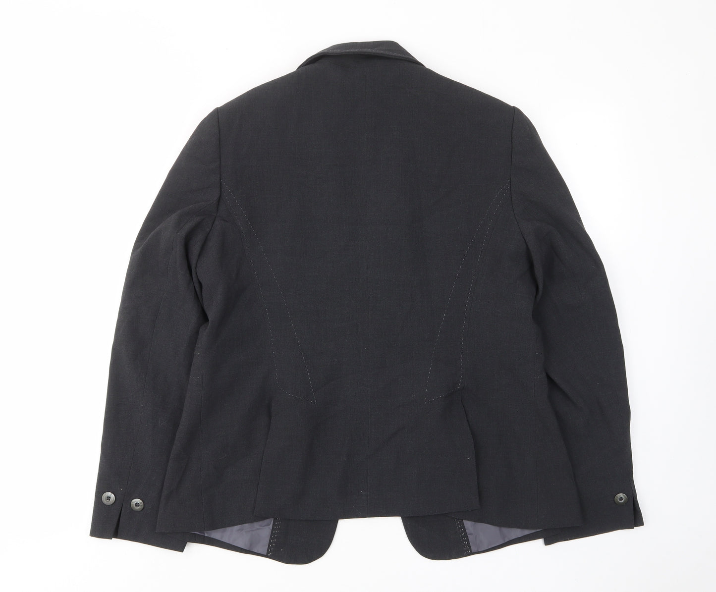 Marks and Spencer Womens Grey Jacket Blazer Size 18 Hook & Eye - Buttons, Embroided