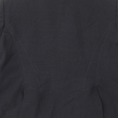 Marks and Spencer Womens Grey Jacket Blazer Size 18 Hook & Eye - Buttons, Embroided