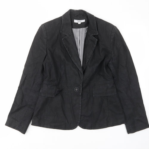 NEXT Womens Black Jacket Blazer Size 12 Button
