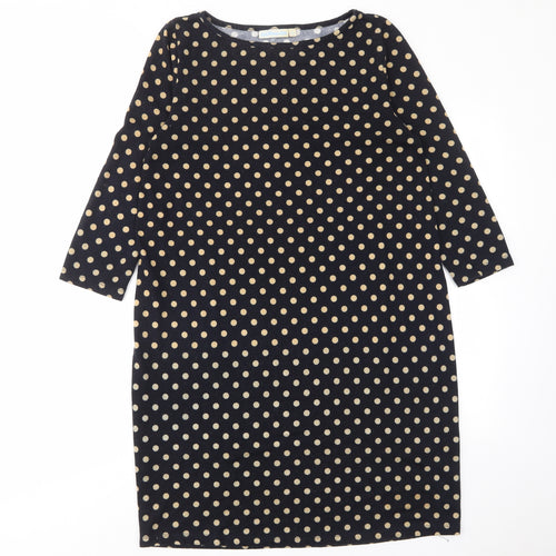 JoJo Maman Bébé Womens Blue Polka Dot Polyester A-Line Size M Boat Neck Pullover