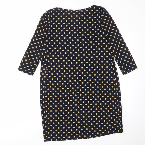 JoJo Maman Bébé Womens Blue Polka Dot Polyester A-Line Size M Boat Neck Pullover