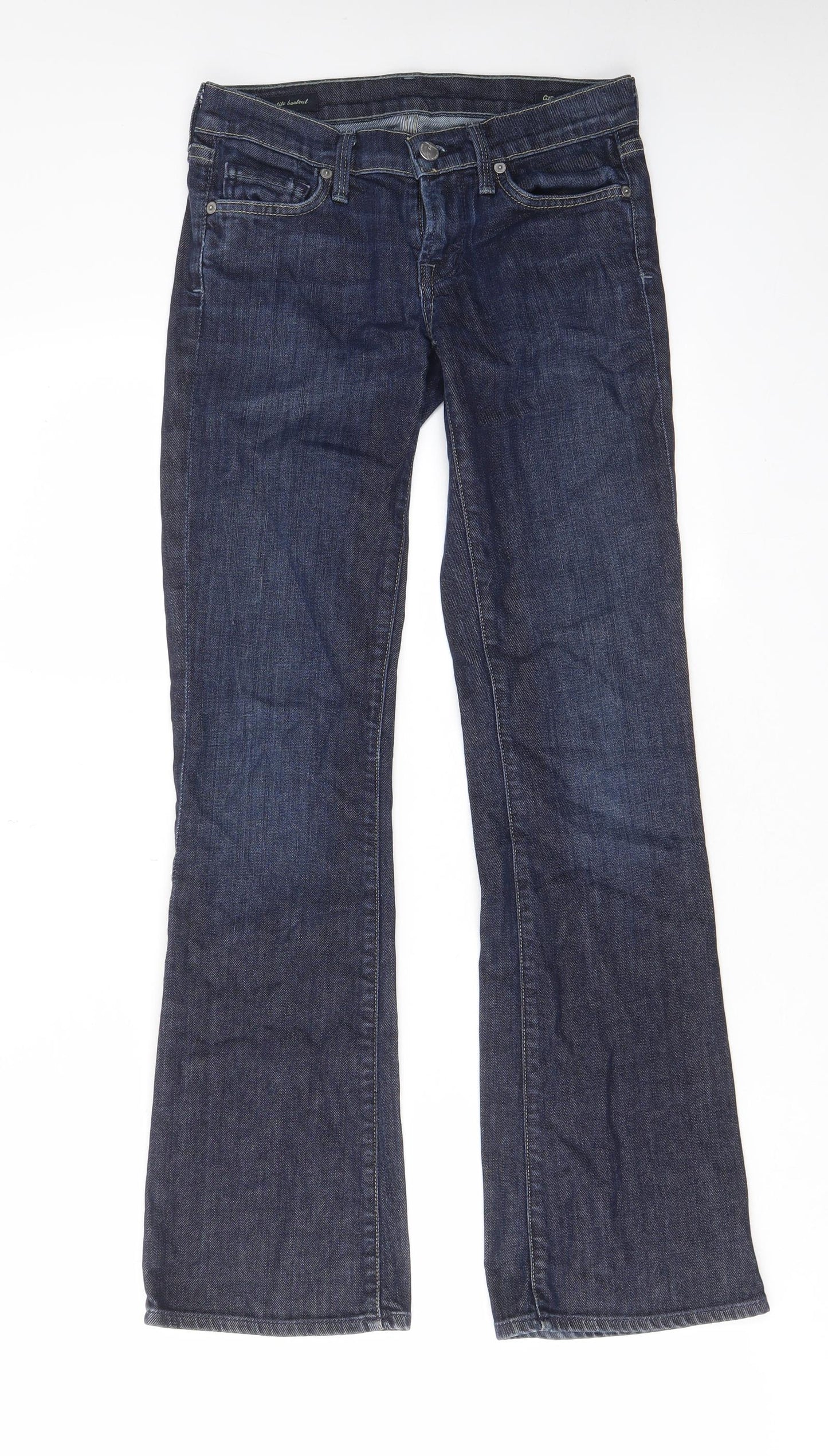 Jerome Dahan Womens Blue Cotton Bootcut Jeans Size 25 in L30 in Regular Zip - Pockets
