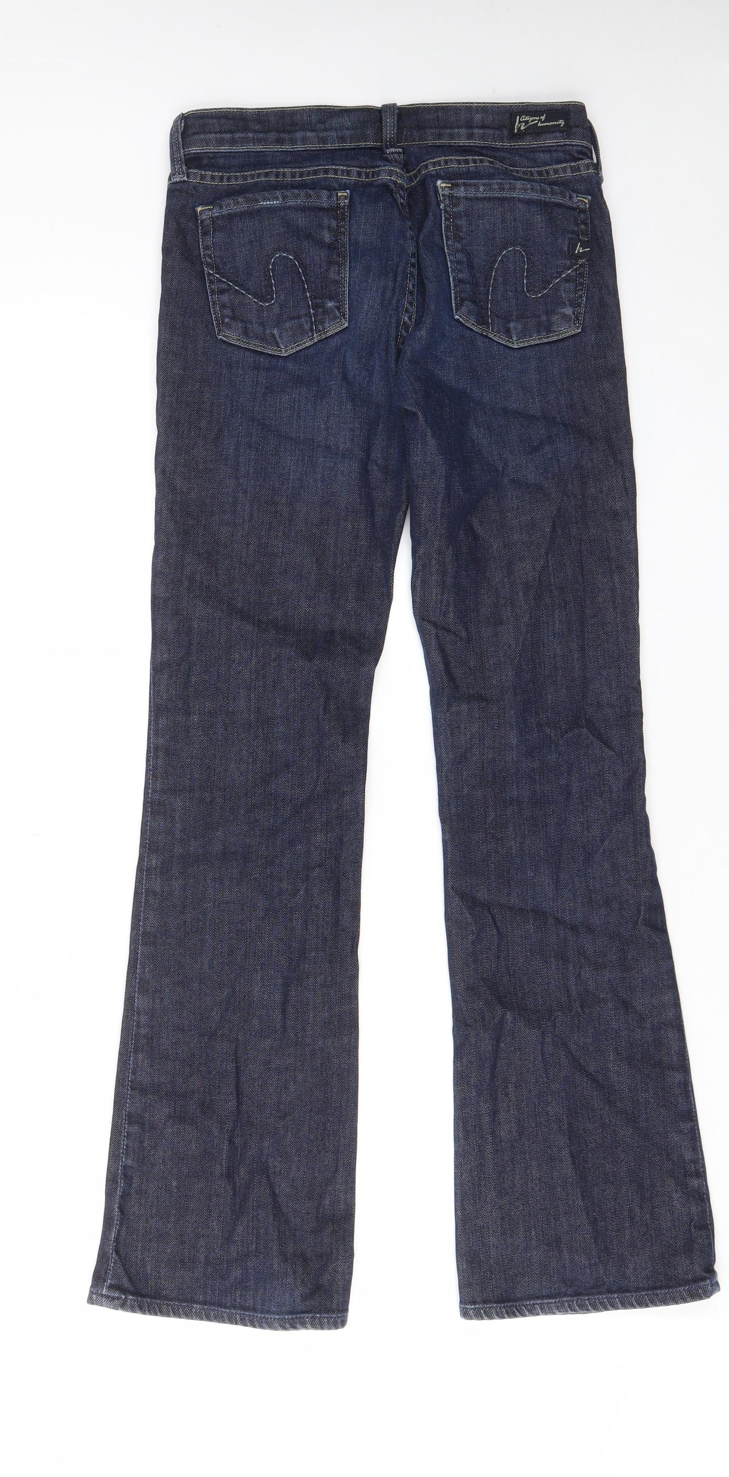Jerome Dahan Womens Blue Cotton Bootcut Jeans Size 25 in L30 in Regular Zip - Pockets