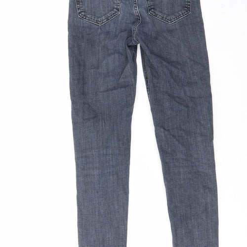 Topshop Womens Blue Cotton Skinny Jeans Size 26 in L30 in Regular Zip - Pockets