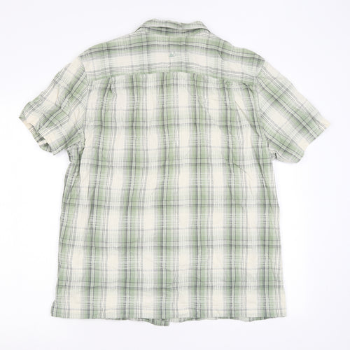 MANTARAY PRODUCTS Mens Green Plaid Cotton Button-Up Size L Collared Button