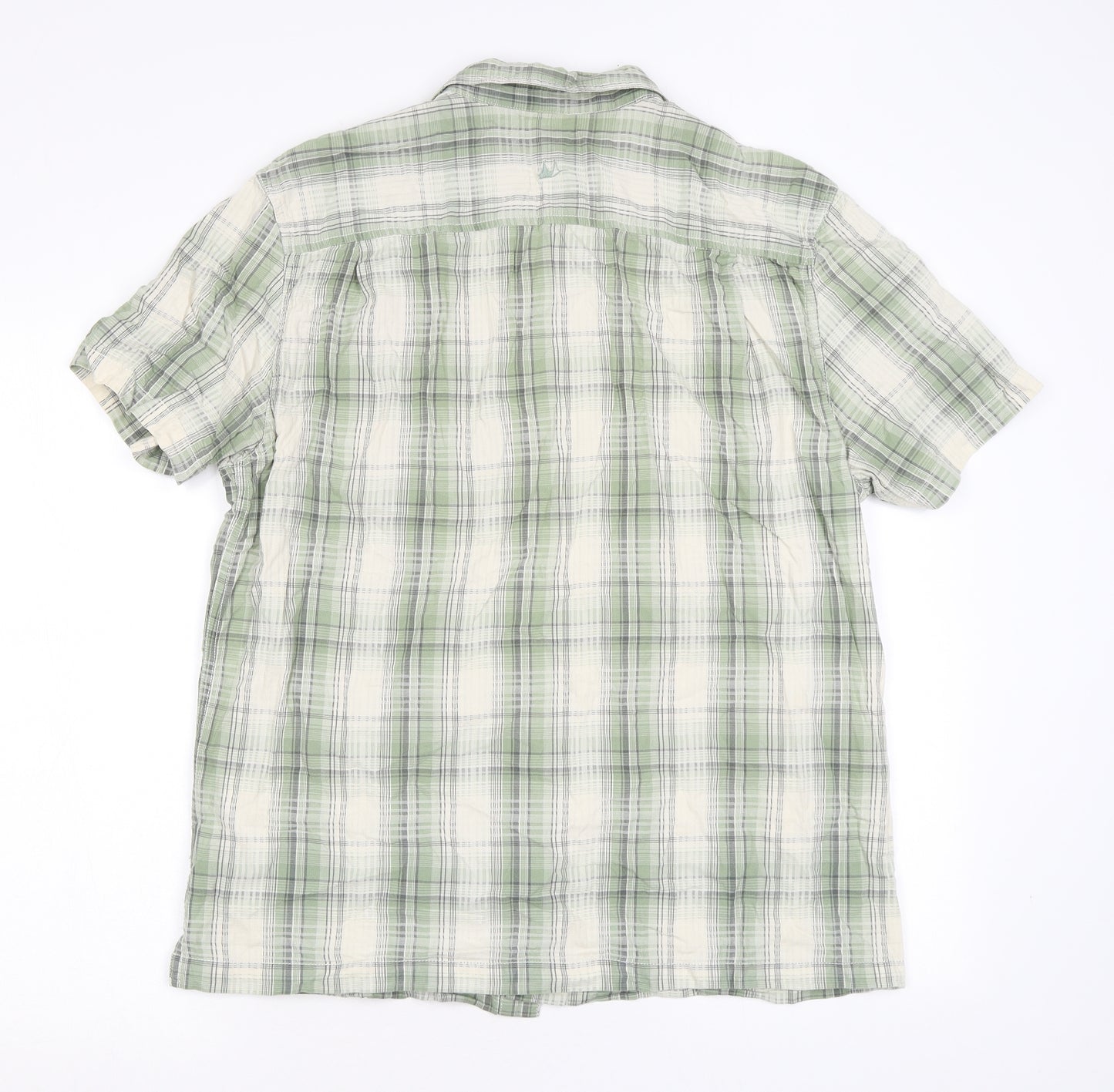 MANTARAY PRODUCTS Mens Green Plaid Cotton Button-Up Size L Collared Button