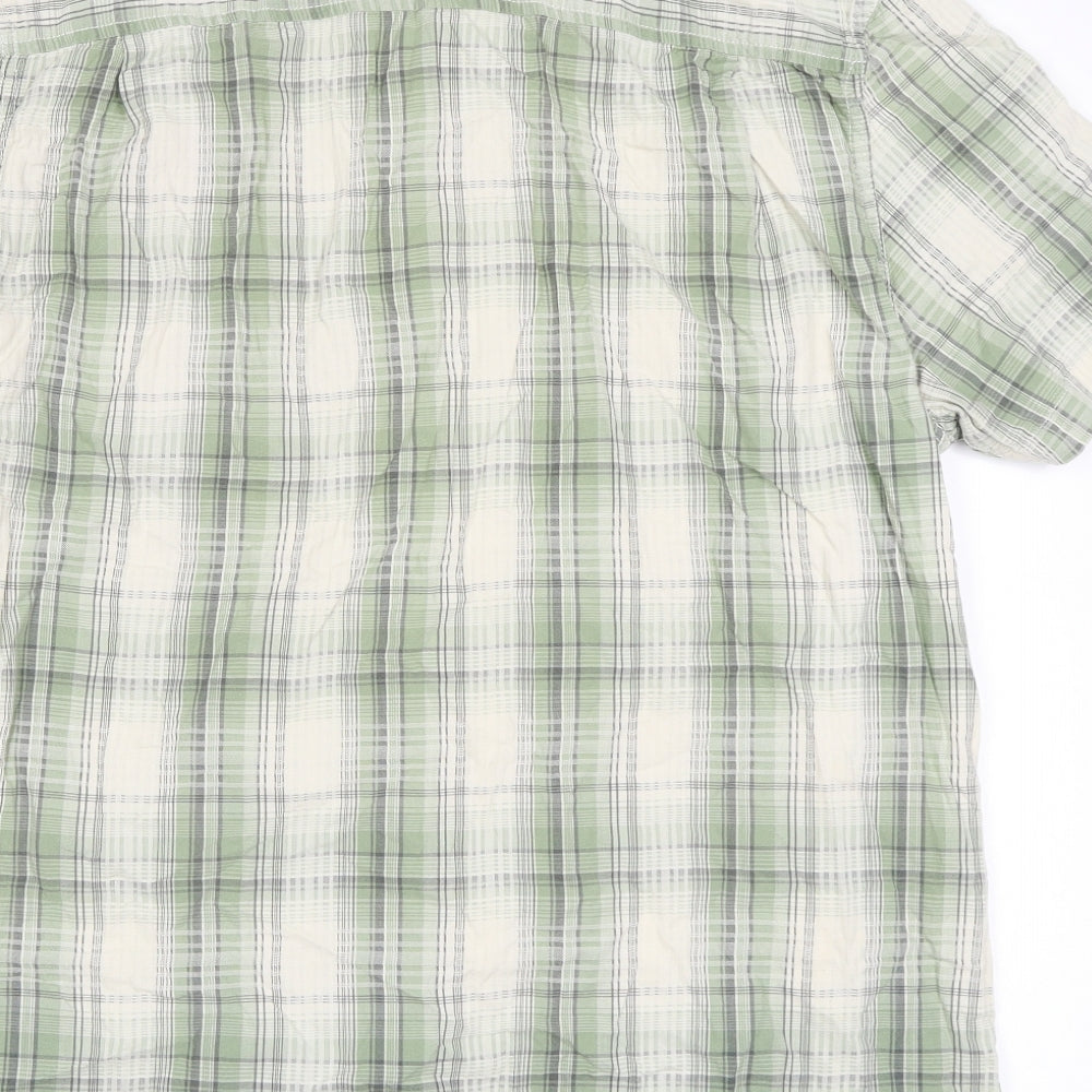 MANTARAY PRODUCTS Mens Green Plaid Cotton Button-Up Size L Collared Button