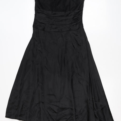 Monsoon Womens Black Polyester A-Line Size 10 Off the Shoulder Zip