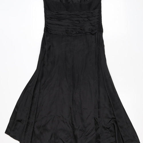 Monsoon Womens Black Polyester A-Line Size 10 Off the Shoulder Zip