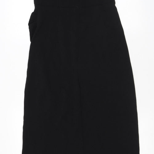Zara Womens Black Polyester Bodycon Size M Sweetheart Zip - Boned Corset Thigh Slit