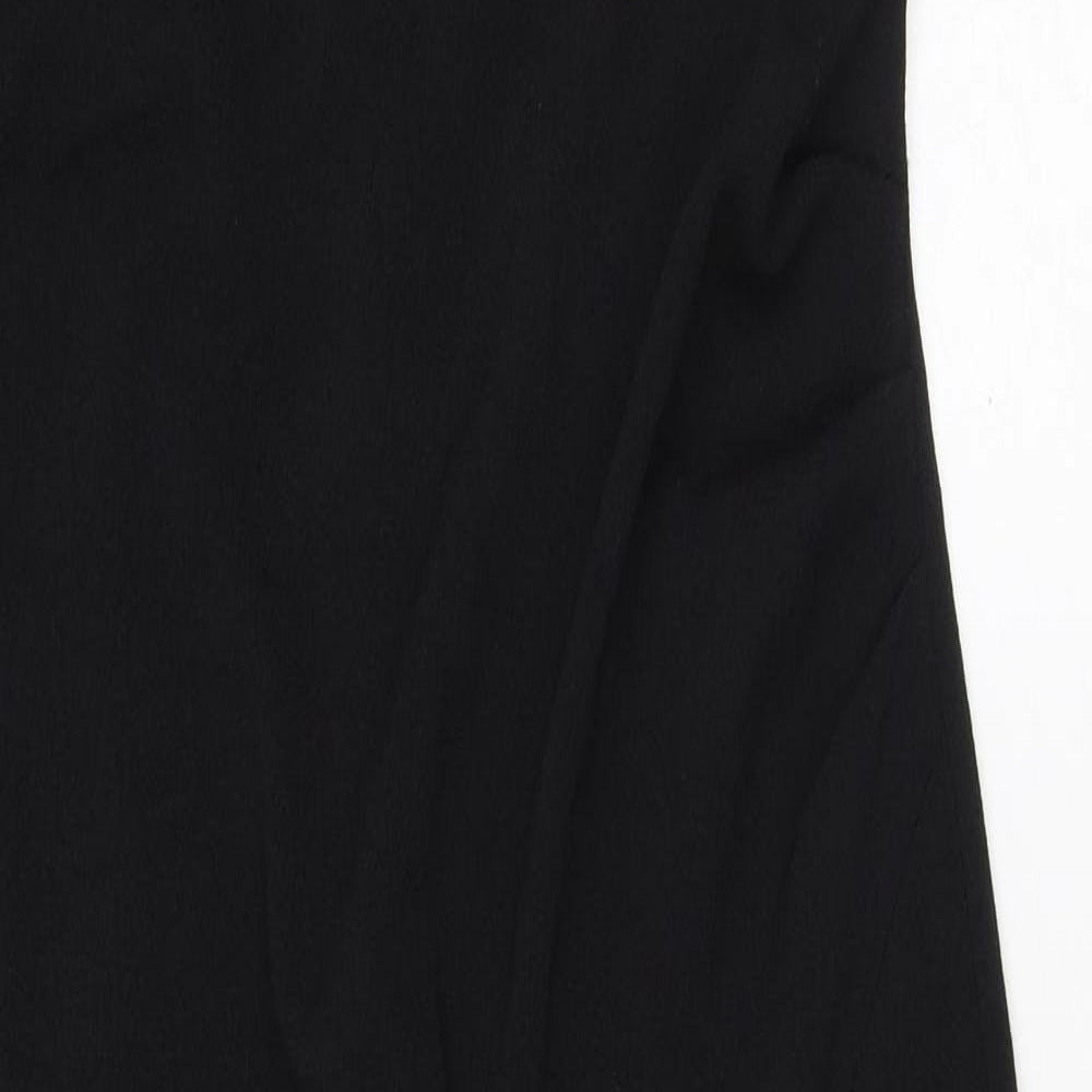 Zara Womens Black Polyester Bodycon Size M Sweetheart Zip - Boned Corset Thigh Slit
