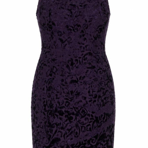 Kaleidoscope Womens Purple Paisley Viscose Pencil Dress Size 12 Scoop Neck Zip