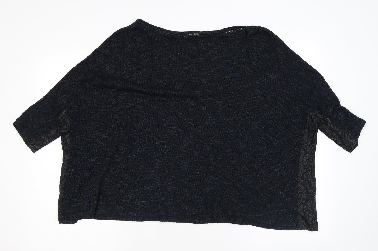 River Island Womens Blue Round Neck Animal Print Viscose Pullover Jumper Size 10 - Snake Print
