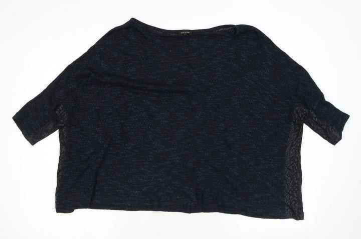 River Island Womens Blue Round Neck Animal Print Viscose Pullover Jumper Size 10 - Snake Print