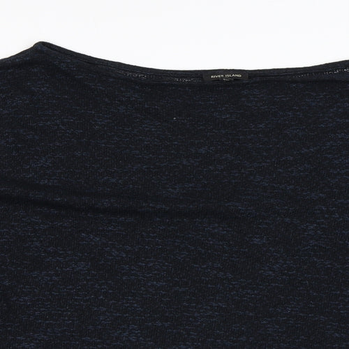 River Island Womens Blue Round Neck Animal Print Viscose Pullover Jumper Size 10 - Snake Print