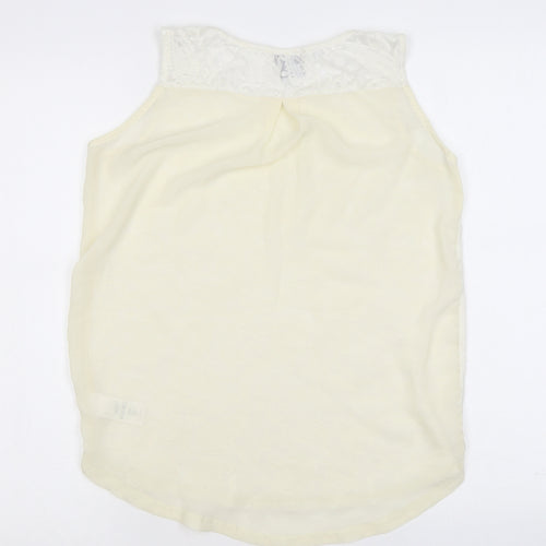 NEXT Womens Ivory Paisley Cotton Basic Tank Size 8 Round Neck