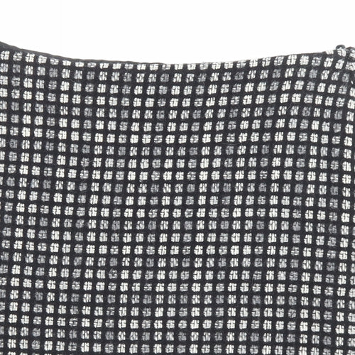 Marks and Spencer Womens Black Geometric Wool A-Line Skirt Size 8 Zip
