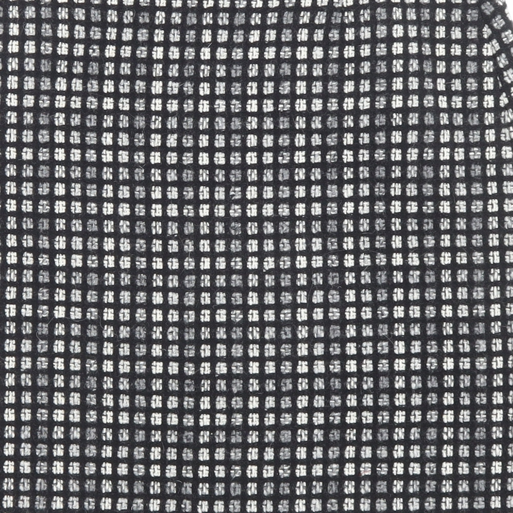 Marks and Spencer Womens Black Geometric Wool A-Line Skirt Size 8 Zip
