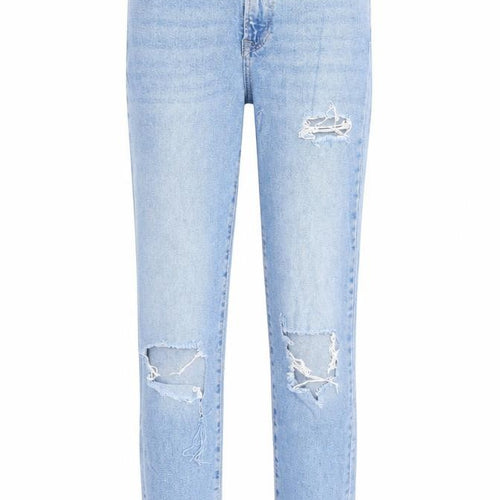 New Look Girls Blue Cotton Skinny Jeans Size 12 Years L26 in Regular Zip - Distressed, Pockets