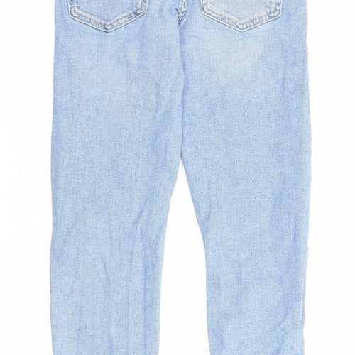 New Look Girls Blue Cotton Skinny Jeans Size 12 Years L26 in Regular Zip - Distressed, Pockets