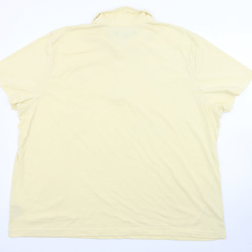 Premier Man Mens Yellow Geometric Polyester Polo Size 2XL Collared Button