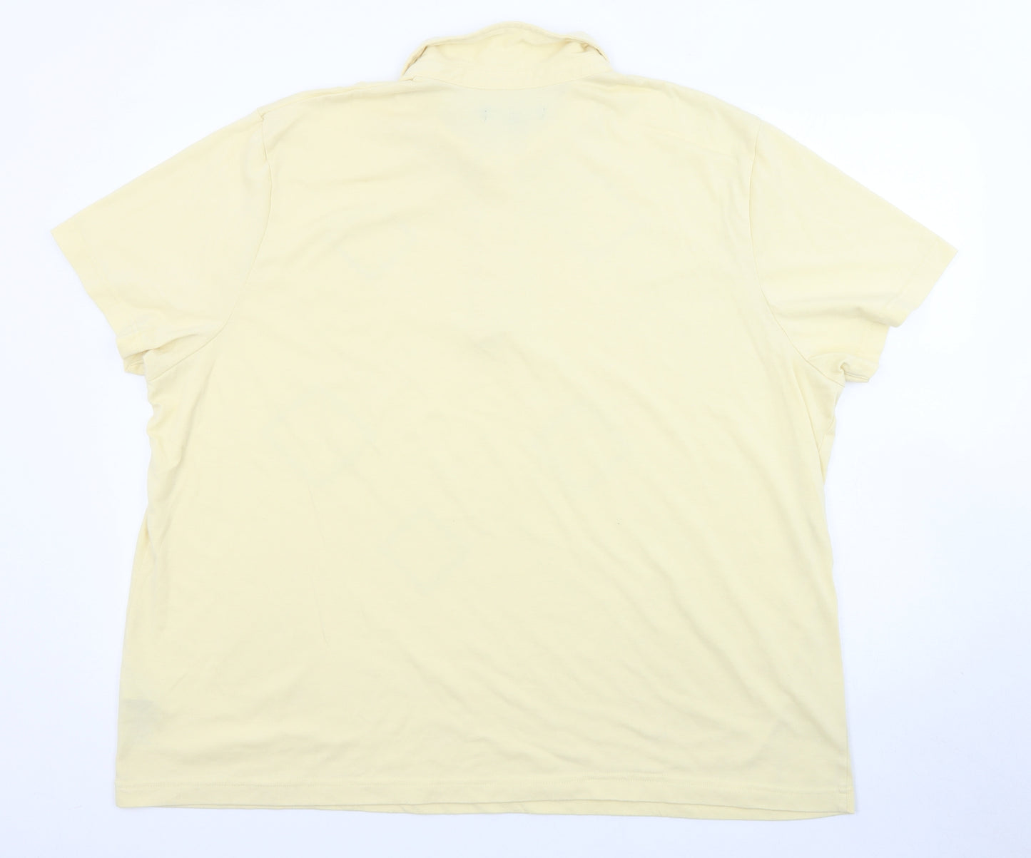 Premier Man Mens Yellow Geometric Polyester Polo Size 2XL Collared Button