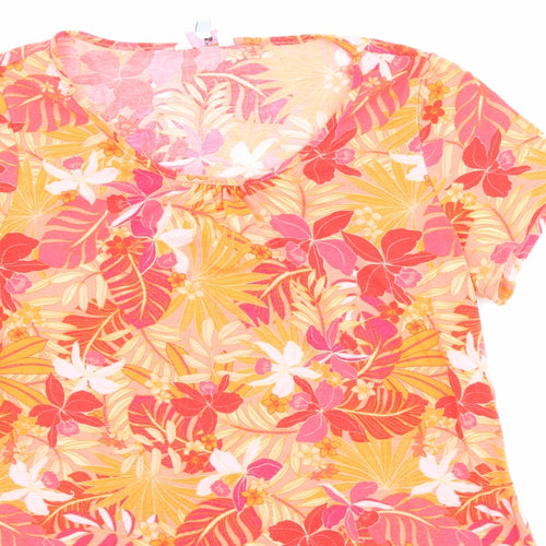 Julipa Womens Multicoloured Floral Polyester Basic Blouse Size 16 Boat Neck