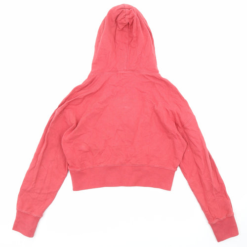 Urban Revivo Womens Red Cotton Pullover Hoodie Size 8 Drawstring - World Tour