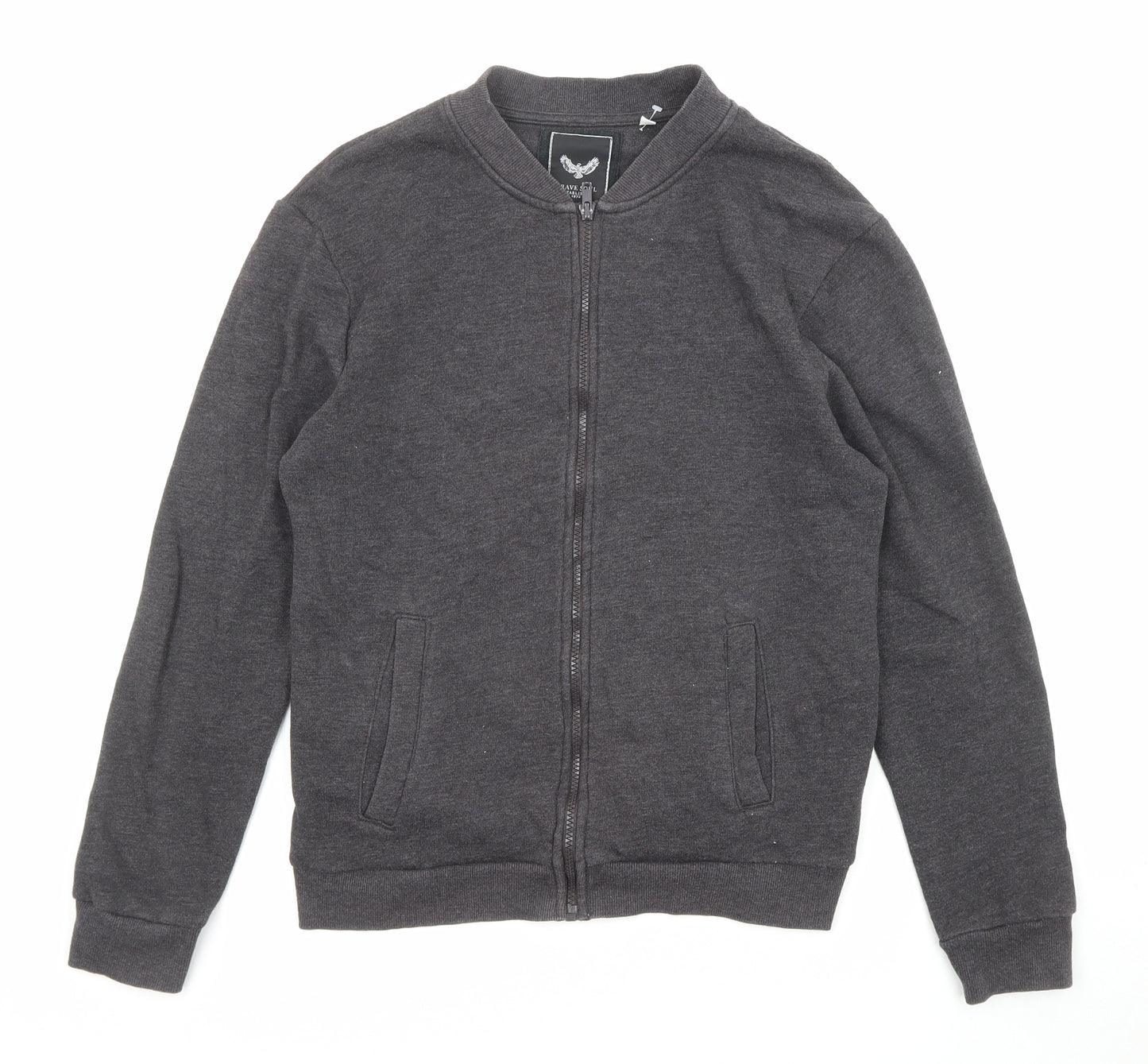 Brave Soul Mens Grey Jacket Size M Zip - Pockets