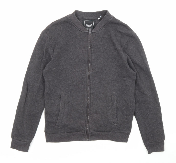 Brave Soul Mens Grey Jacket Size M Zip - Pockets