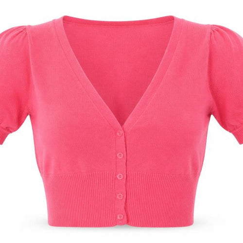 New Look Womens Pink V-Neck Cotton Pullover Jumper Size 12 - Balloon sleeves