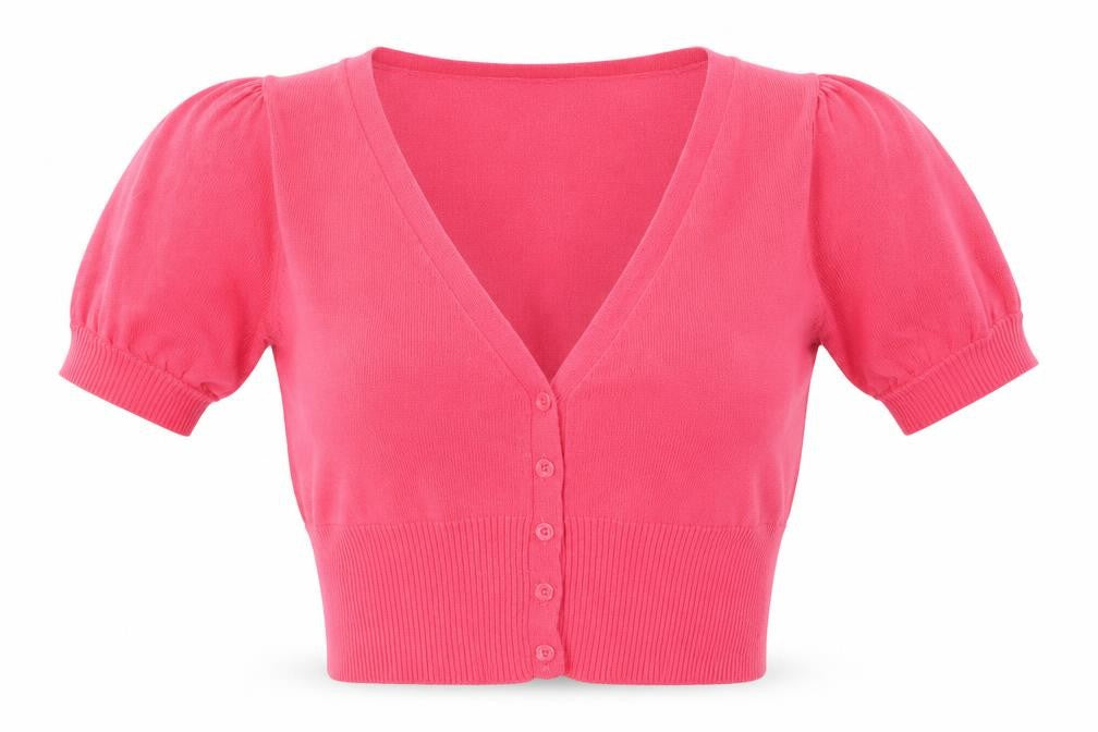 New Look Womens Pink V-Neck Cotton Pullover Jumper Size 12 - Balloon sleeves