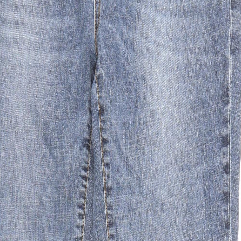 White Stuff Womens Blue Cotton Straight Jeans Size 14 L28 in Regular Zip - Pockets