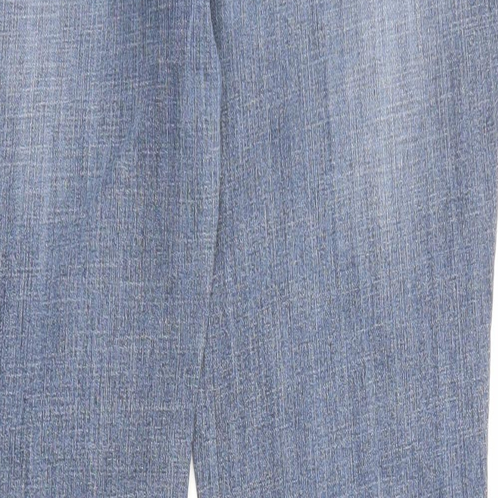 White Stuff Womens Blue Cotton Straight Jeans Size 14 L28 in Regular Zip - Pockets