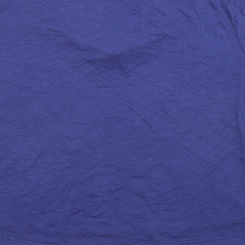 Marks and Spencer Womens Blue Polyester Basic T-Shirt Size 16 Cowl Neck