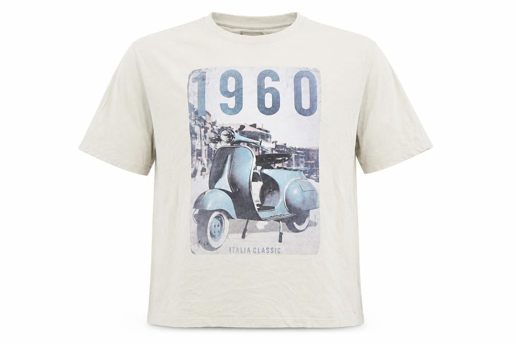 Sandstone & Co Mens Green Cotton T-Shirt Size XL Round Neck - 1960, Italia Classic, Moped