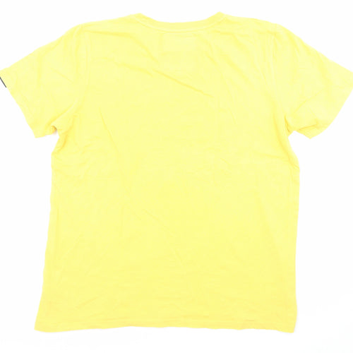 Tokyo Laundry Mens Yellow Cotton T-Shirt Size M Round Neck