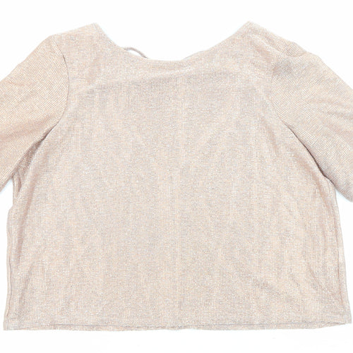River Island Womens Pink Round Neck Polyester Pullover Jumper Size 10