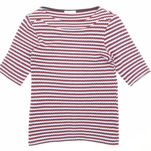 Zara Womens Multicoloured Boat Neck Striped Acrylic Pullover Jumper Size S